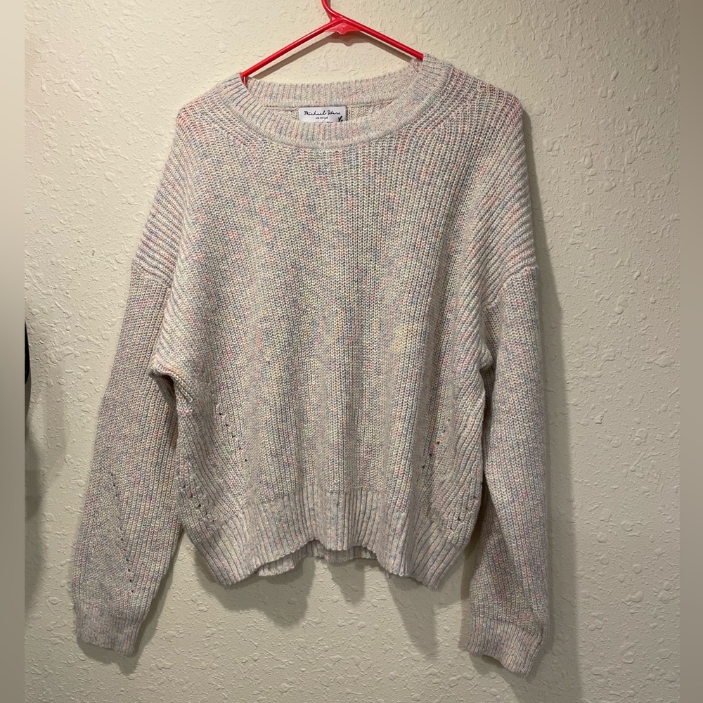 NWT Michael Stars Chalk Confetti Crewneck Sweater